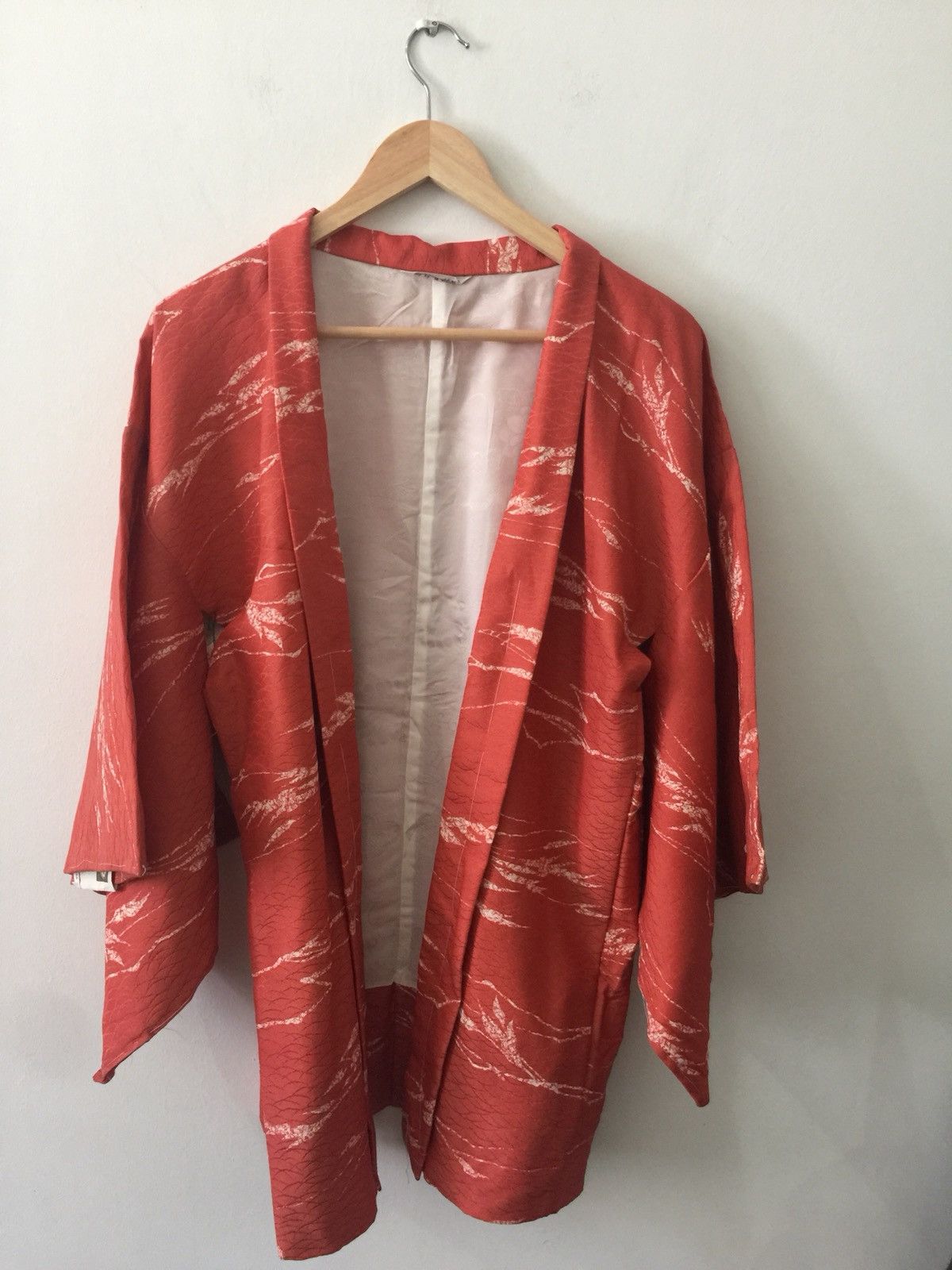 image of Kimono Japan Dragon x Vintage Kimono Haori Vintage With Tag 25X31 in Red/Orange, Men's (Size Medium