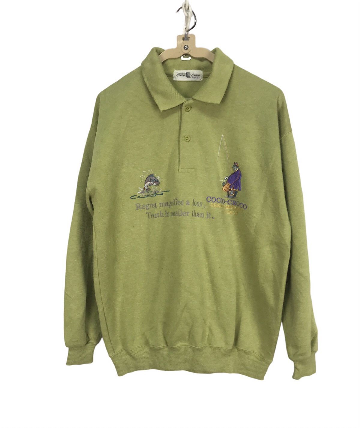 Other × Vintage Vintage Cocco croco spellout half button up sweatshirt Size US M / EU 48-50 / 2 - 1 Thumbnail