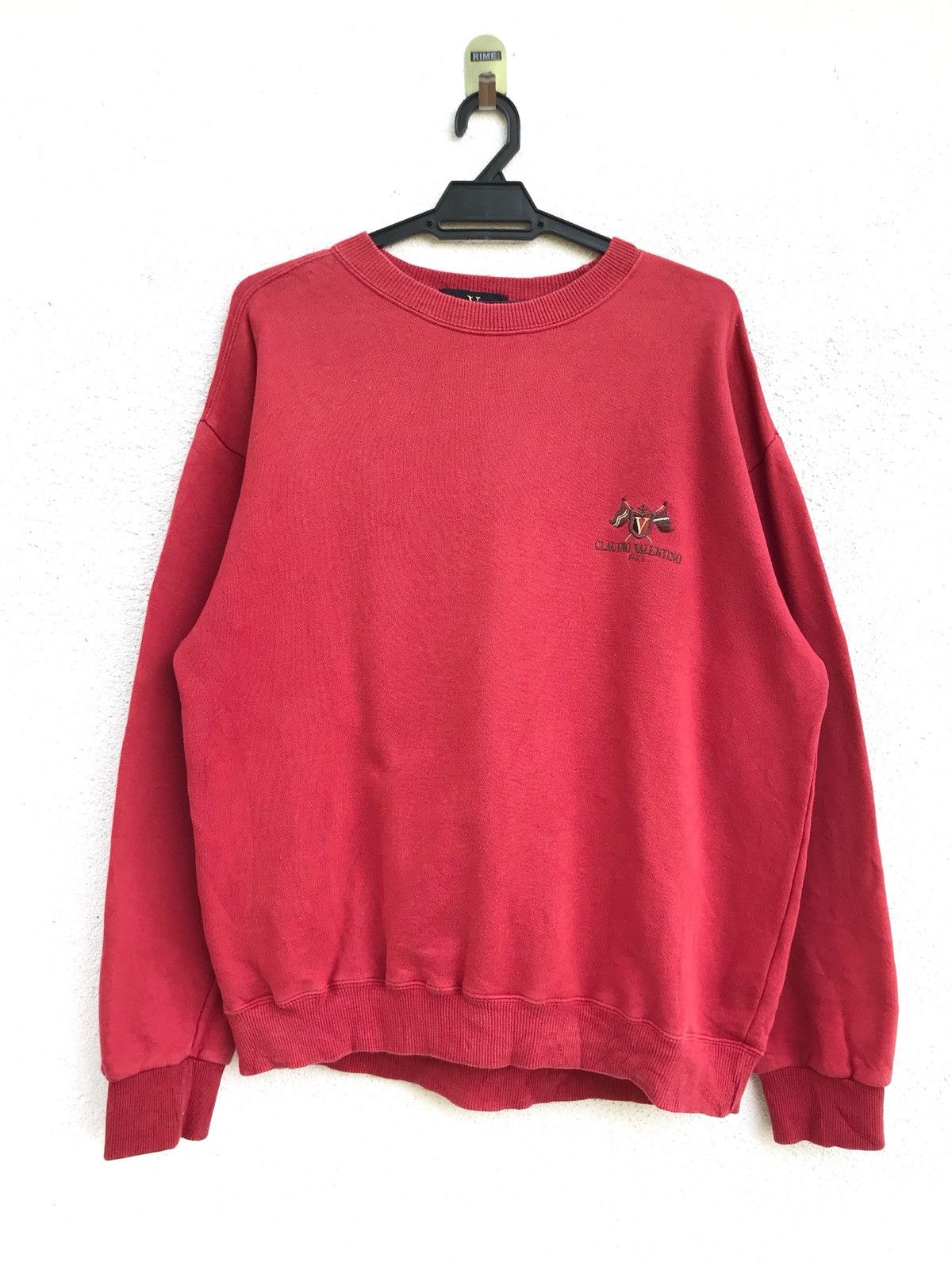 Valentino Vintage CLAUDIO VALENTINO Small Logo Spellout Sweatshirt Size US L / EU 52-54 / 3 - 1 Thumbnail