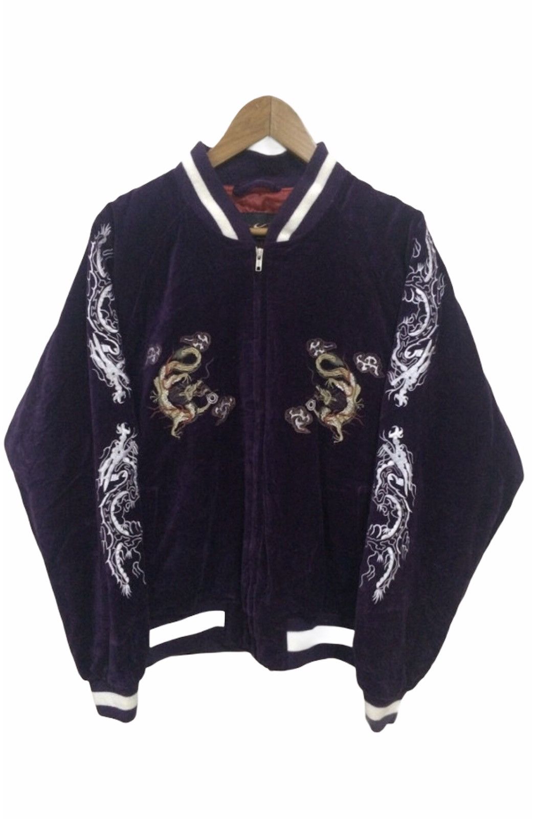 Other Sukajan Japan Yokosuka Embroidery Souvenirs Velvet Jacket Size US L / EU 52-54 / 3 - 2 Thumbnail