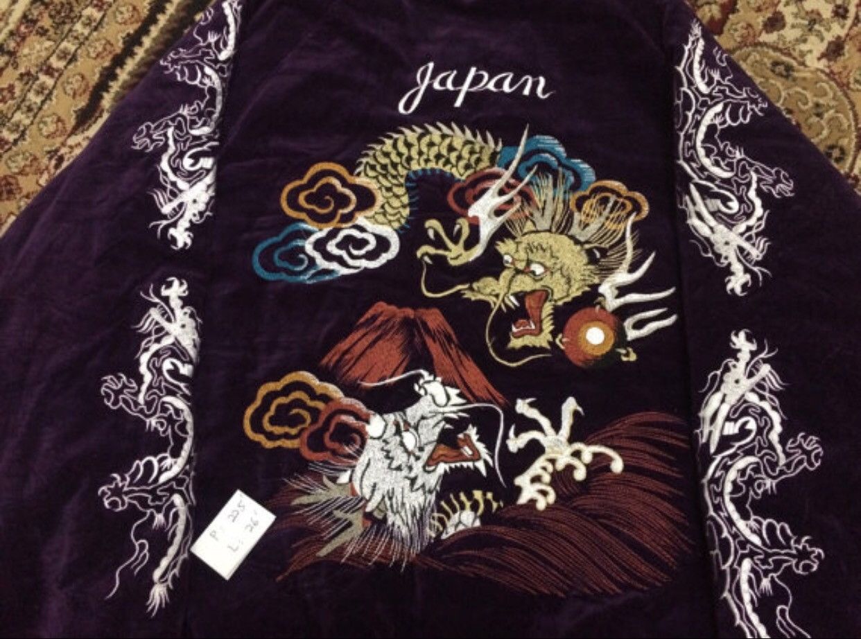 Other Sukajan Japan Yokosuka Embroidery Souvenirs Velvet Jacket Size US L / EU 52-54 / 3 - 4 Thumbnail