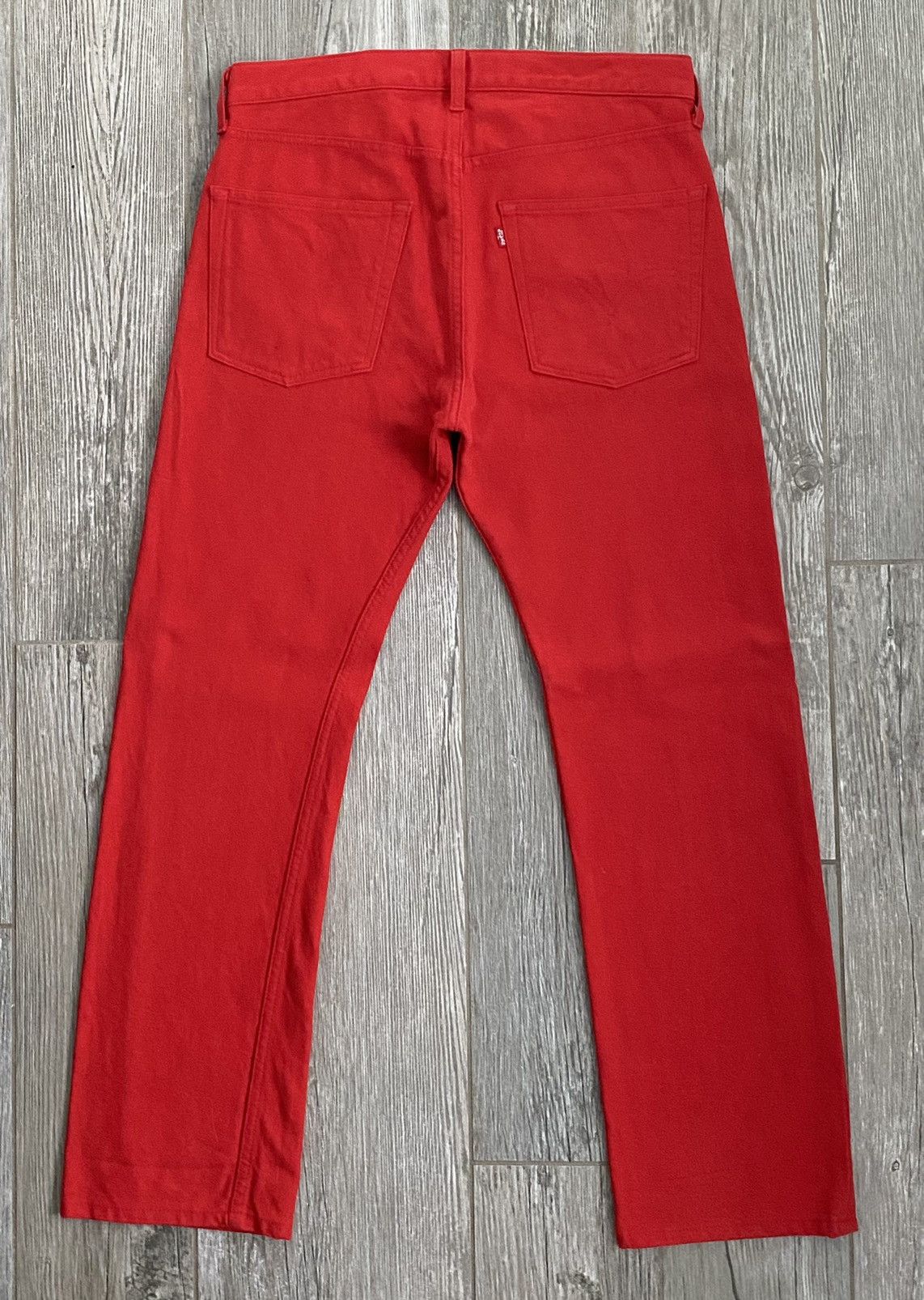 Comme des Garcons AD2001 Junya Watanabe Poem Red & Black Levi’s Denim Pants Size US 33 - 2 Thumbnail