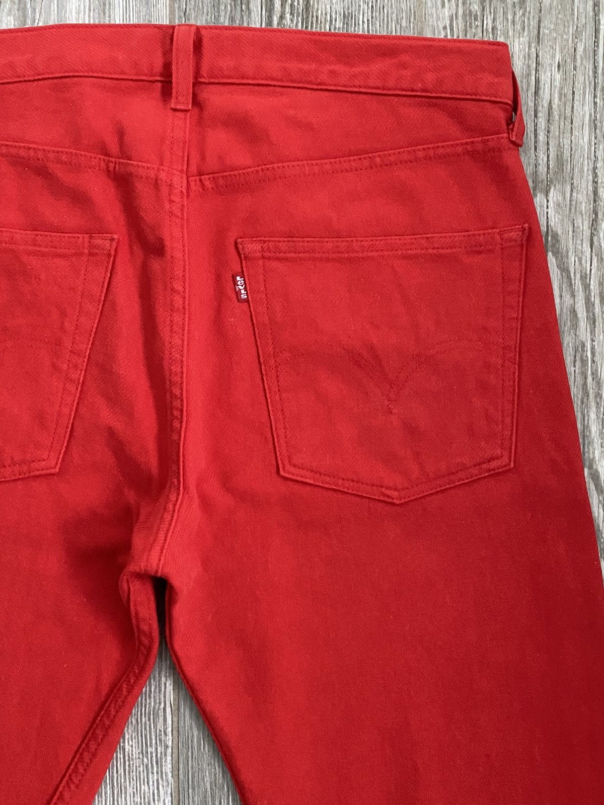 Comme des Garcons AD2001 Junya Watanabe Poem Red & Black Levi’s Denim Pants Size US 33 - 6 Thumbnail