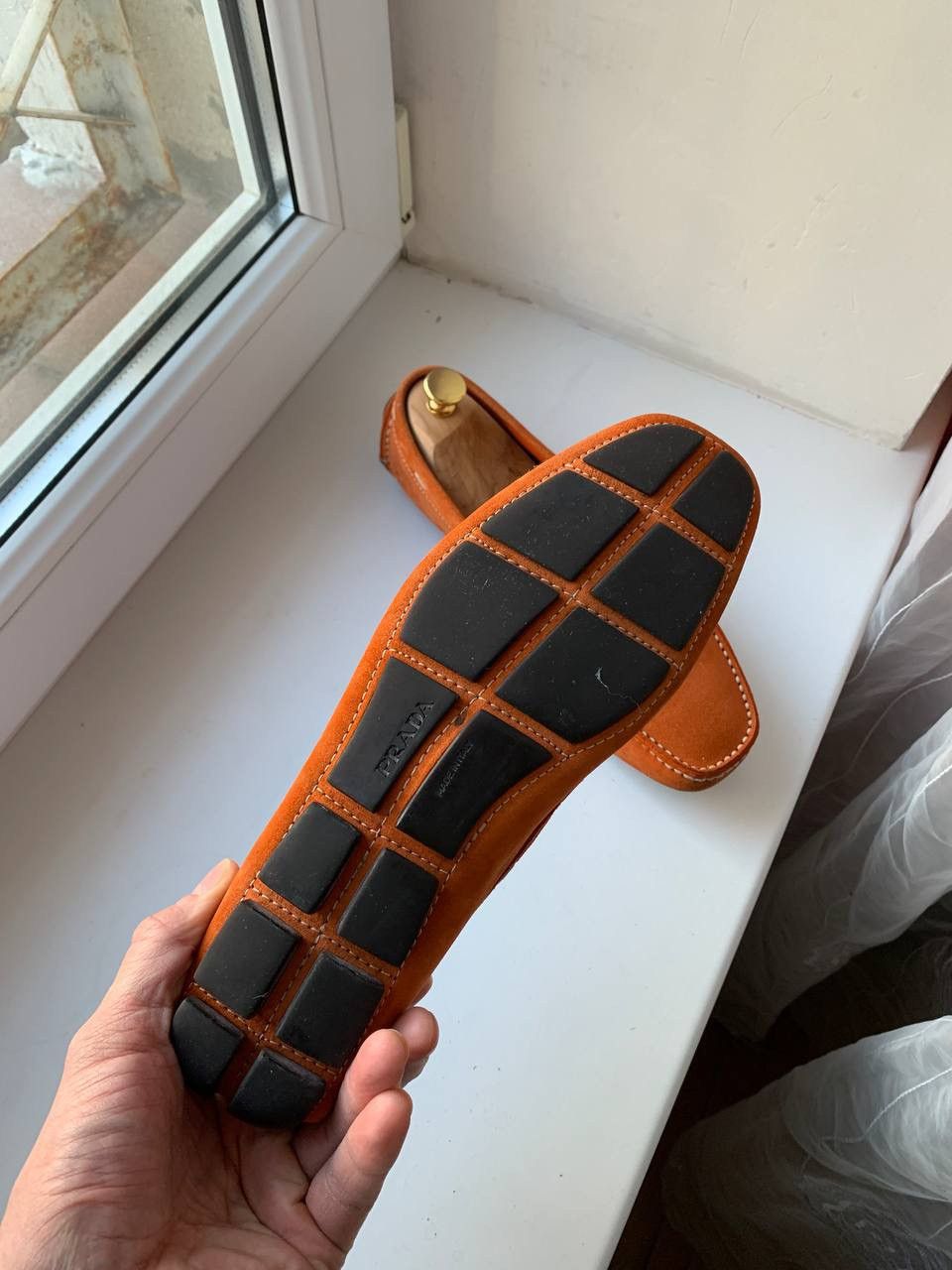 Prada leather loafers