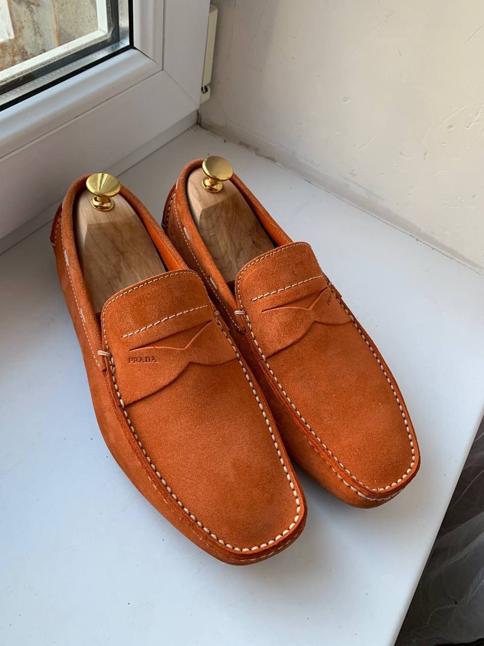 Prada leather loafers