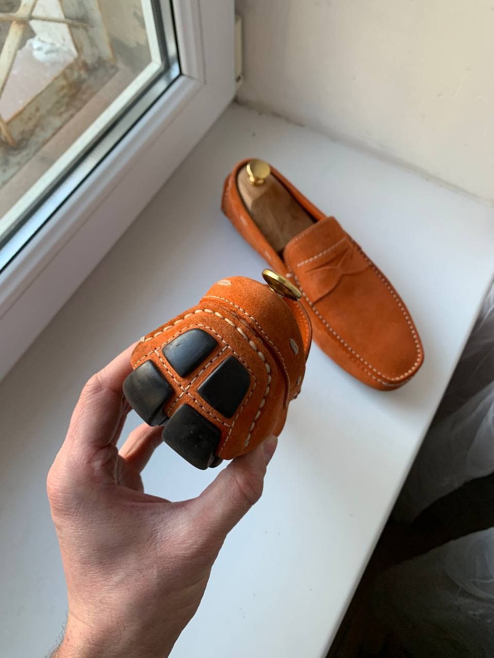 Prada leather loafers
