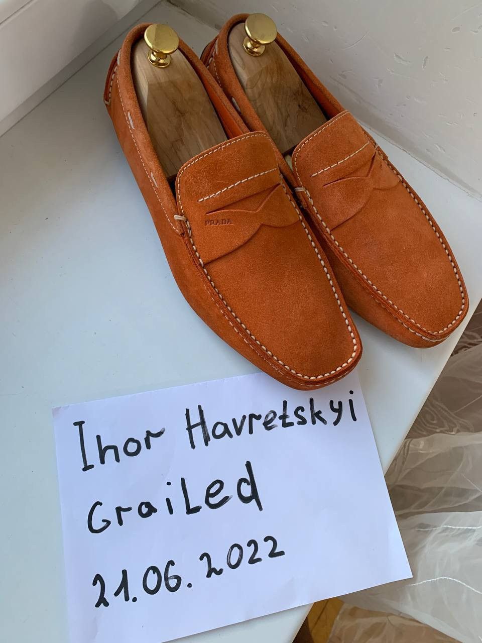 Prada leather loafers