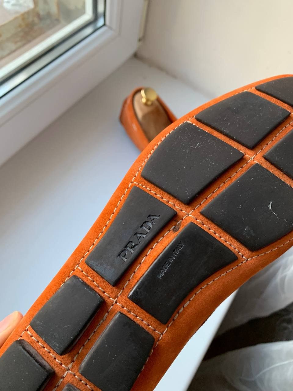 Prada leather loafers