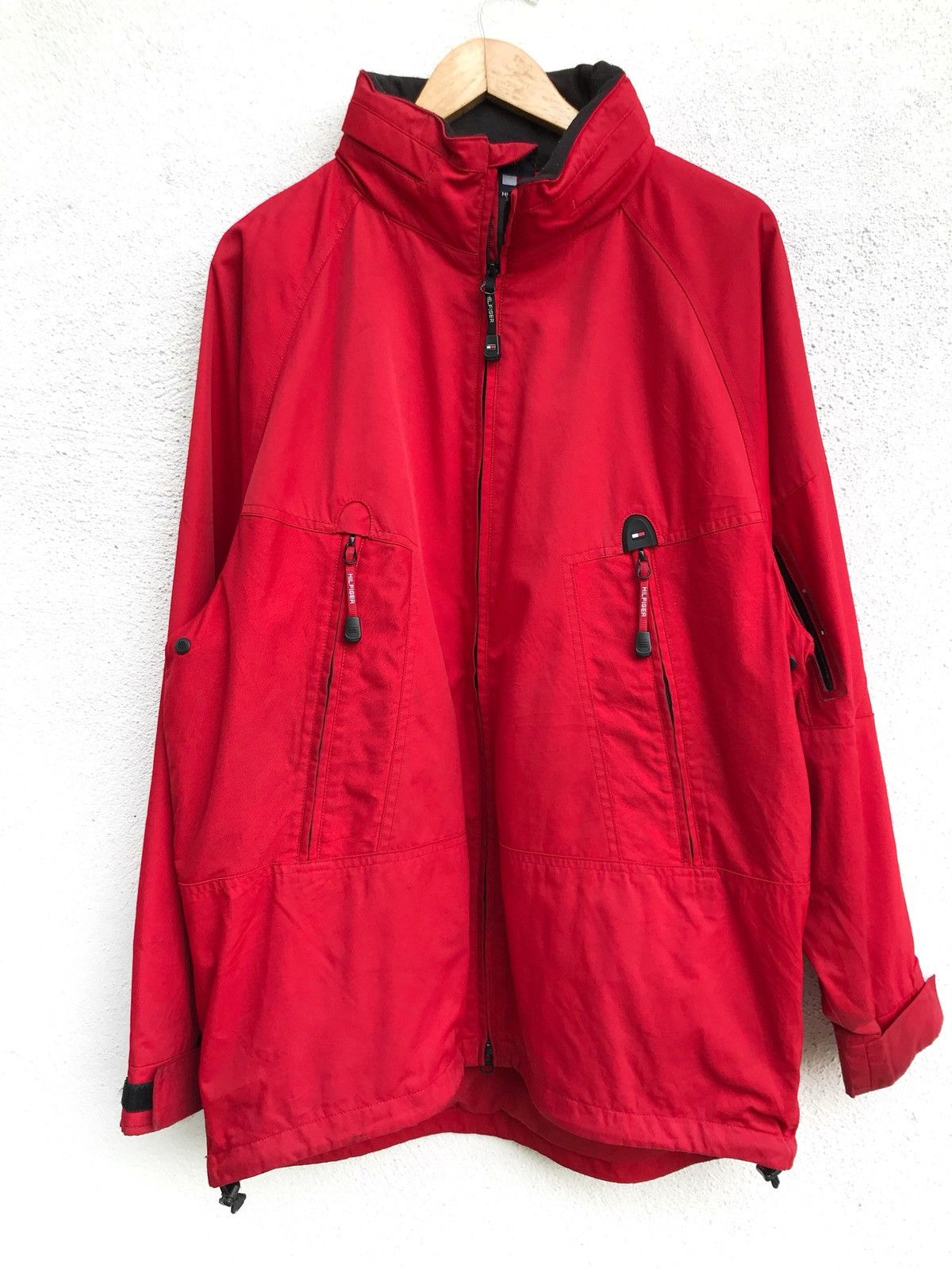 Tommy Hilfiger Red Zipper Jacket Armpit 25”x35”