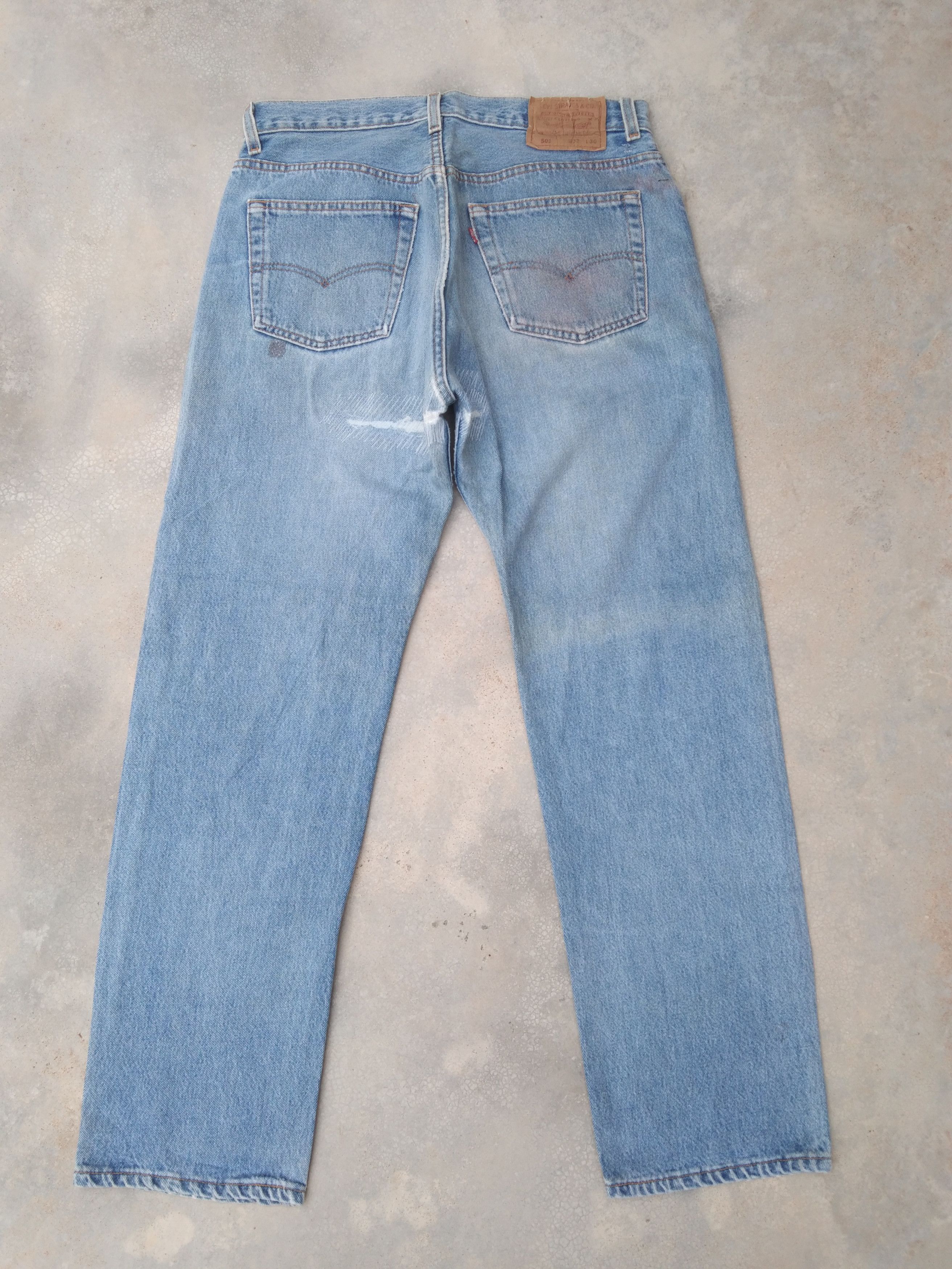 Levi's × Vintage 90s Vintage Levis 501 Made In USA Distressed Jeans 32x30 Size US 32 / EU 48 - 2 Thumbnail