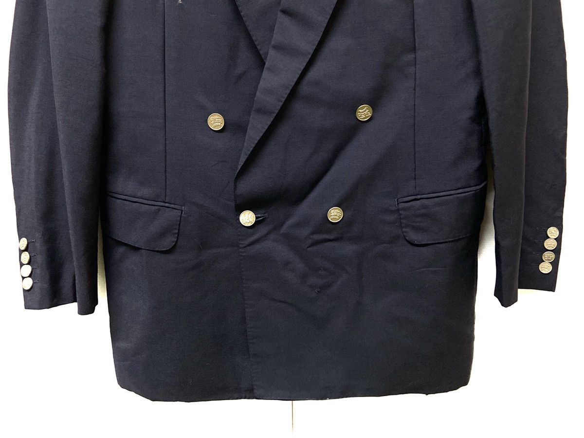 Burberry × Burberry Prorsum × Vintage Burberrys Dark Blue Double Breast Gold Steel Button Blazer Size 42L - 5 Thumbnail
