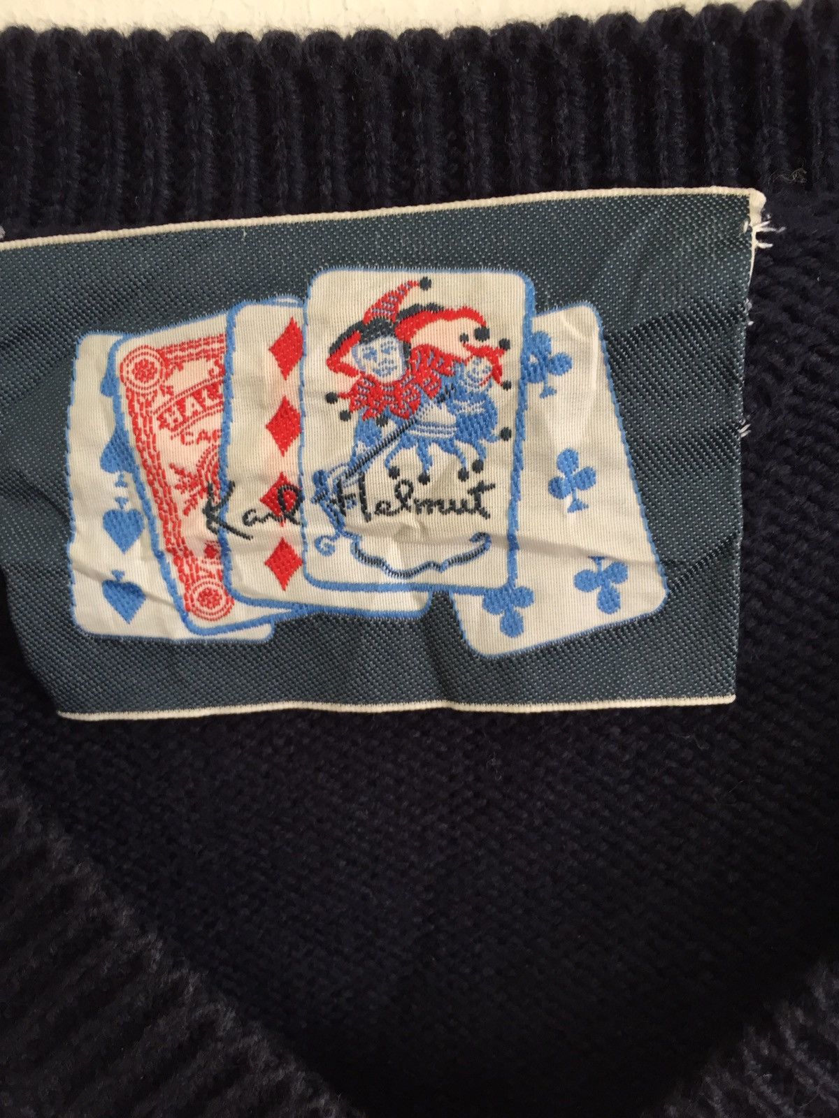 Karl Helmut × Vintage KARL HELMUT Big Logo Armpit 23"Sweater Jumper Size US M / EU 48-50 / 2 - 4 Thumbnail