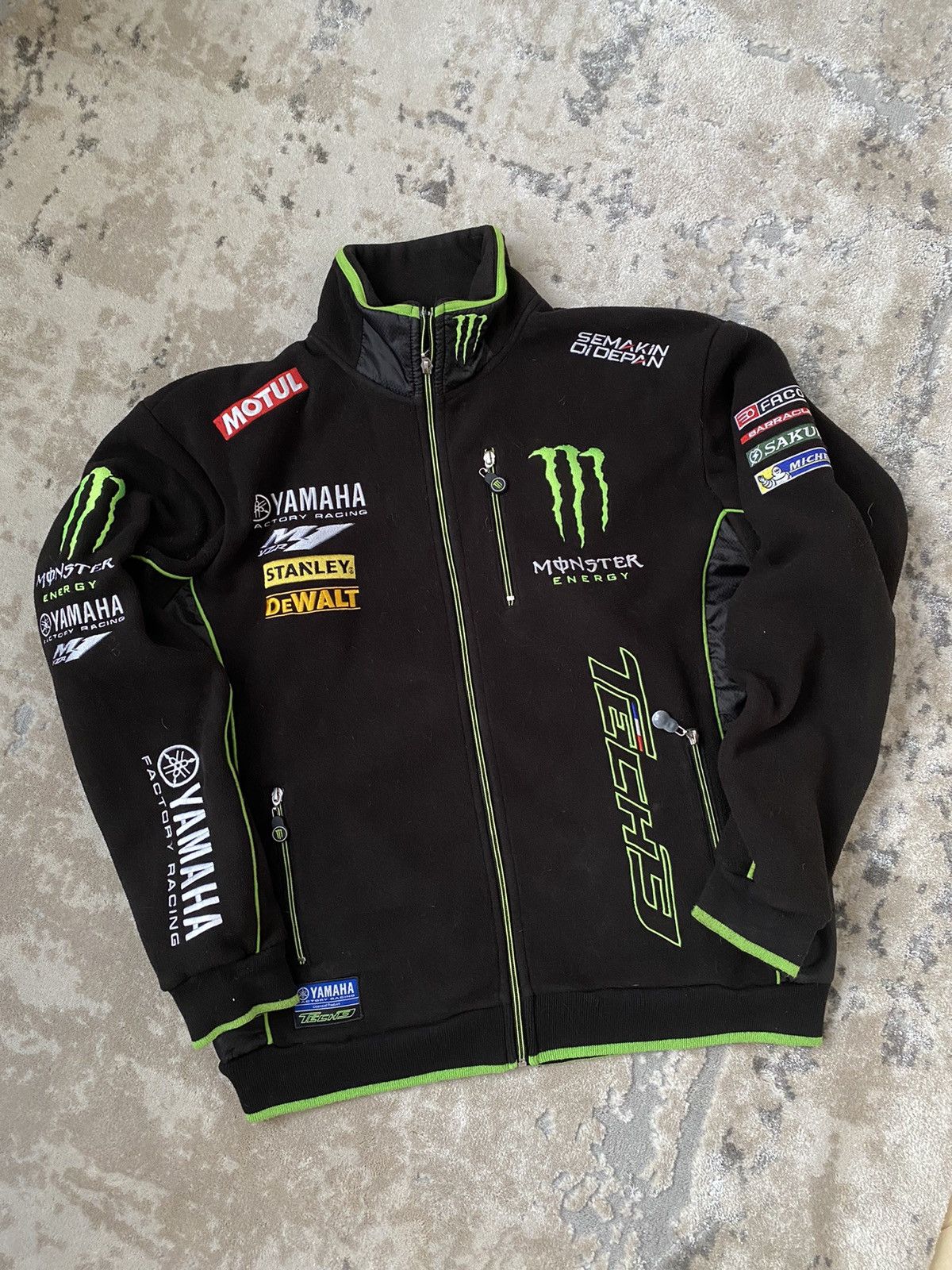 image of Yamaha Racing Monster Tech9 Racing Fleece Jacket in Black, Men's (Size Medium)