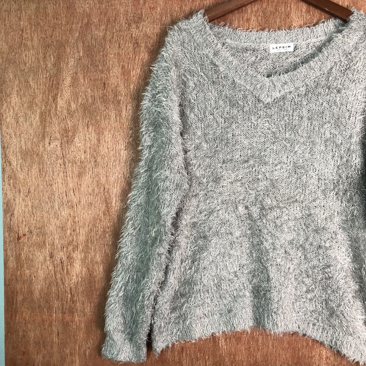 Japanese Brand Lepsim Lowry Farm Shag Shaggy Fur Mohair Knitwear #6482 Size L / US 10 / IT 46 - 2 Thumbnail
