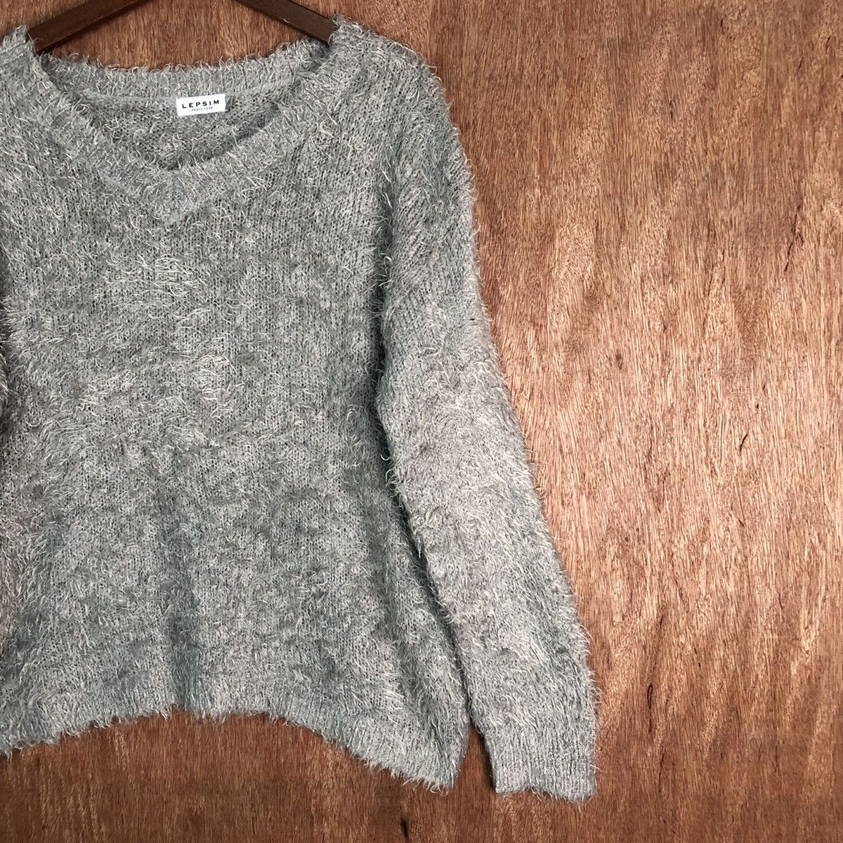 Japanese Brand Lepsim Lowry Farm Shag Shaggy Fur Mohair Knitwear #6482 Size L / US 10 / IT 46 - 3 Thumbnail