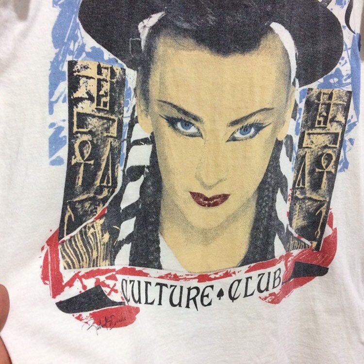 Band Tees Ultra Rare CULTURE CLUB T-Shirt BOY George Soft Thin Tour Size US M / EU 48-50 / 2 - 2 Thumbnail
