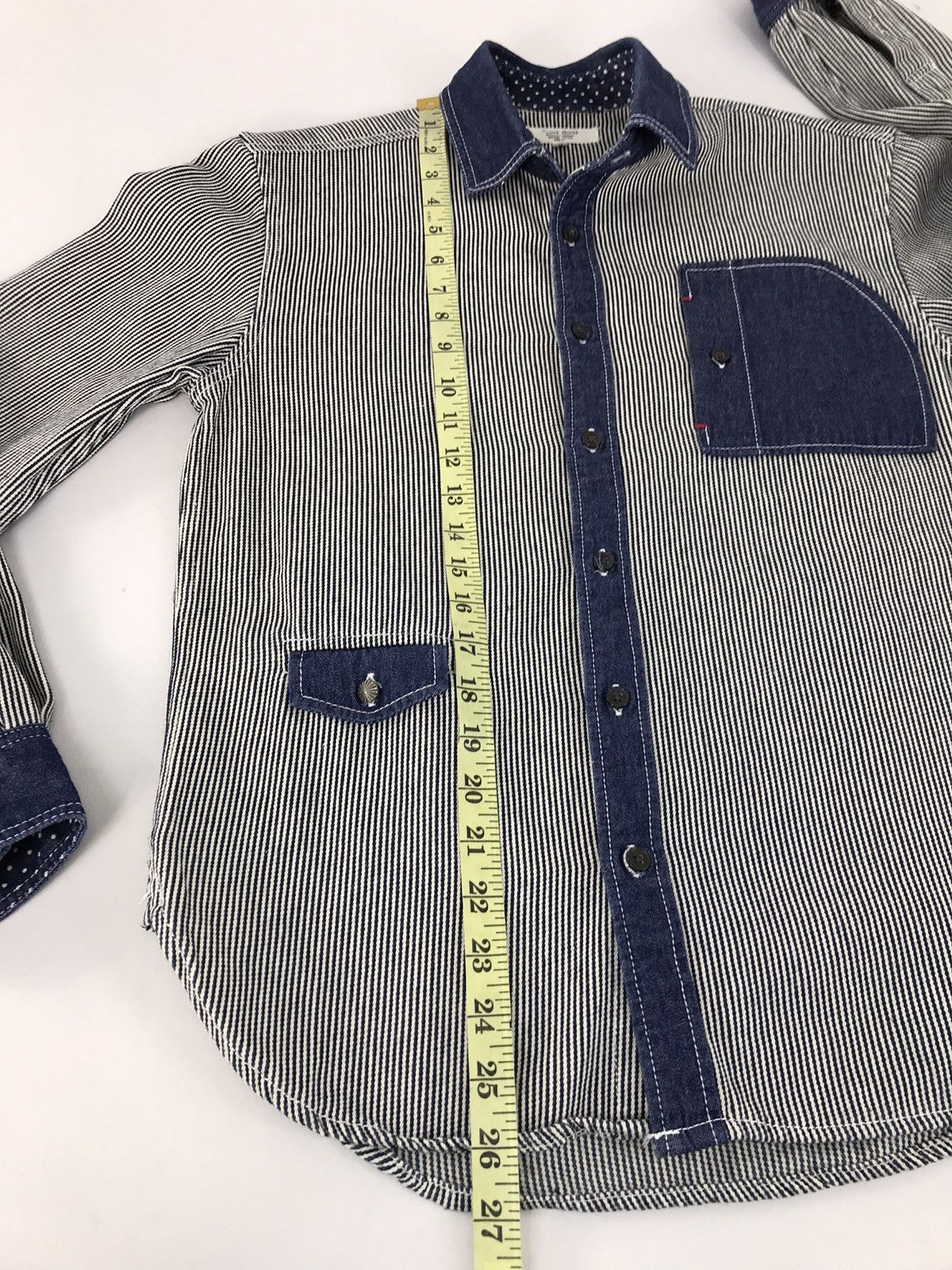Japanese Brand Glove House Double Pocket Stripes Hickory Shirt Size US M / EU 48-50 / 2 - 13 Thumbnail
