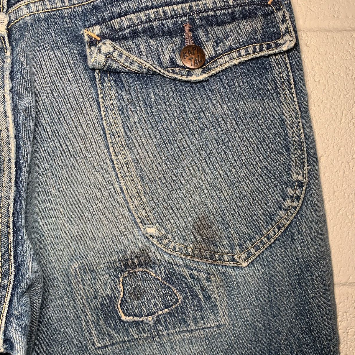 Kapital × Kapital Kountry Kapital Distressed Repaired Flared Denim Jeans 28x27 Size US 28 / EU 44 - 9 Thumbnail