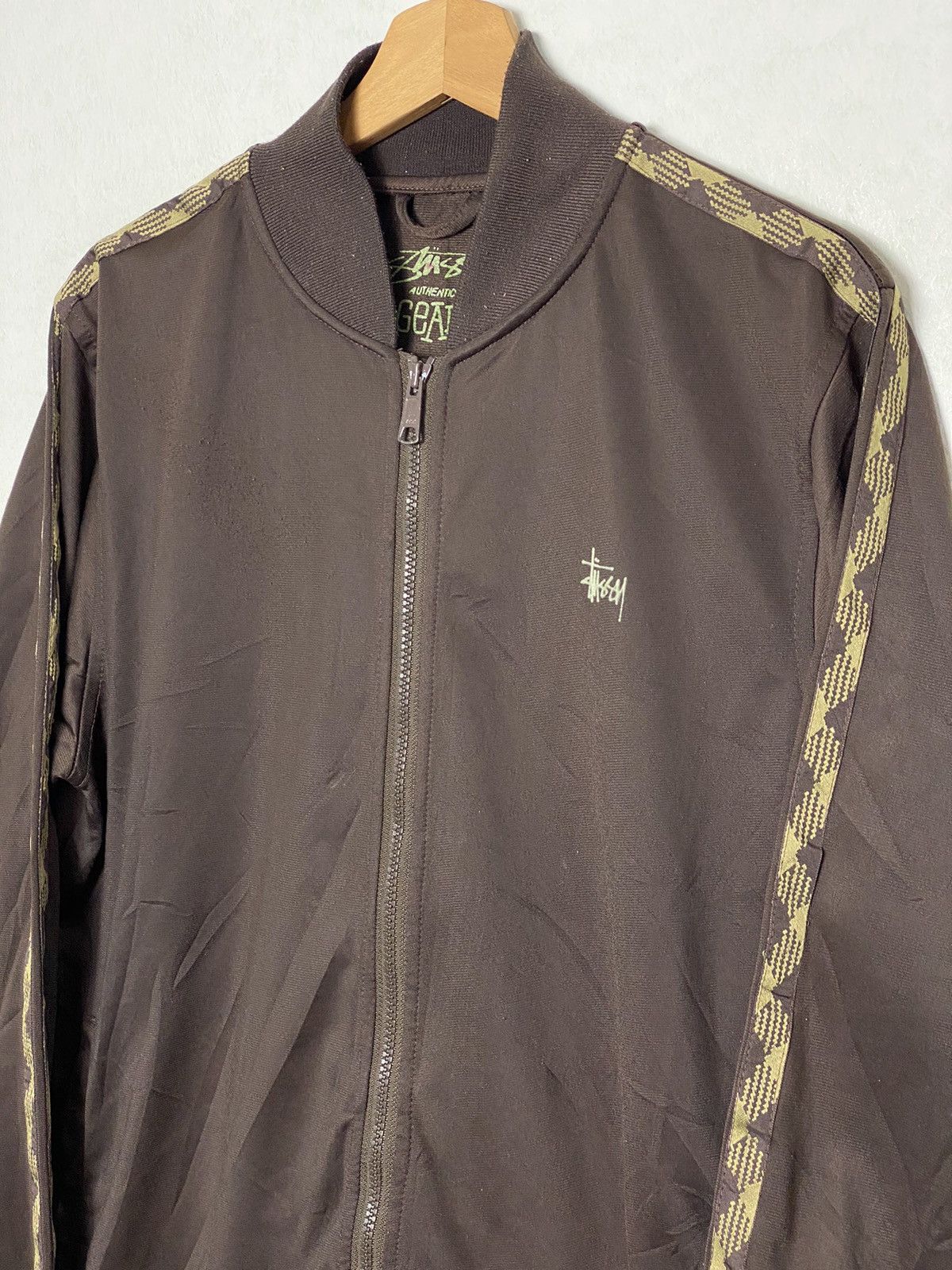 Rap Tees × Stussy Vintage Stussy Needles Brown Tracktop / Travis Flacko Scott Size US L / EU 52-54 / 3 - 3 Thumbnail