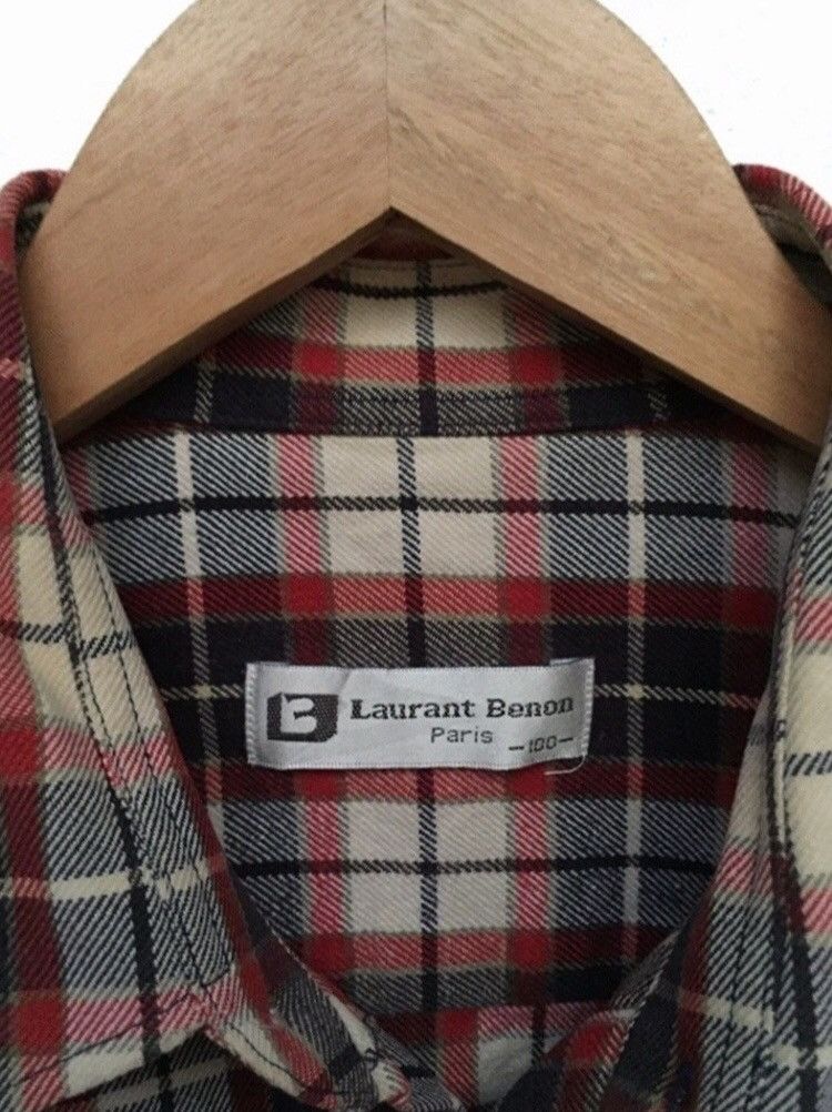 Vintage 🔥Laurent Benom Paris Long Sleeve Check Shirts Size US L / EU 52-54 / 3 - 4 Thumbnail