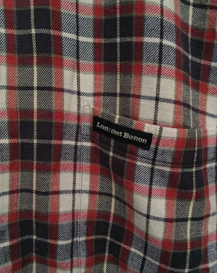 Vintage 🔥Laurent Benom Paris Long Sleeve Check Shirts Size US L / EU 52-54 / 3 - 3 Thumbnail
