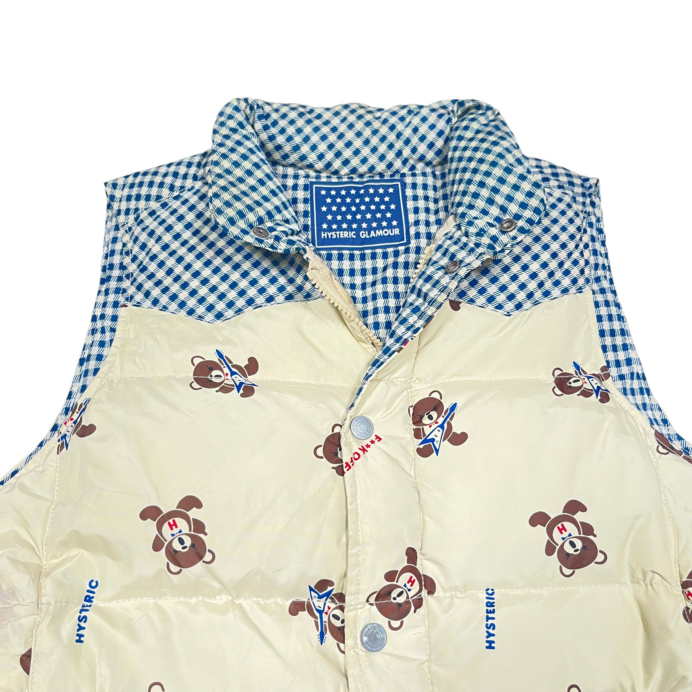 Fuck Art, Make Tees × Hysteric Glamour Hysteric Glamour Fuck Off Teddy Bear Puffer Vest Size US M / EU 48-50 / 2 - 2 Thumbnail