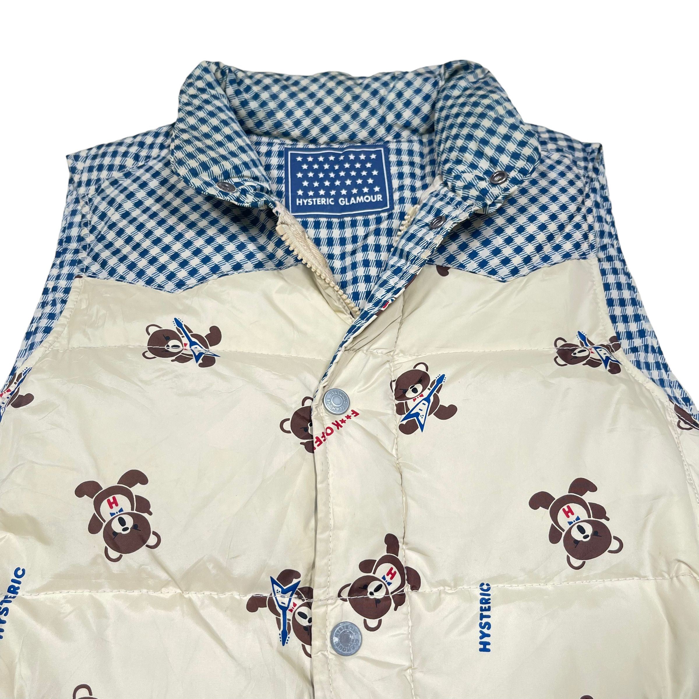 Fuck Art, Make Tees × Hysteric Glamour Hysteric Glamour Fuck Off Teddy Bear Puffer Vest Size US M / EU 48-50 / 2 - 6 Thumbnail