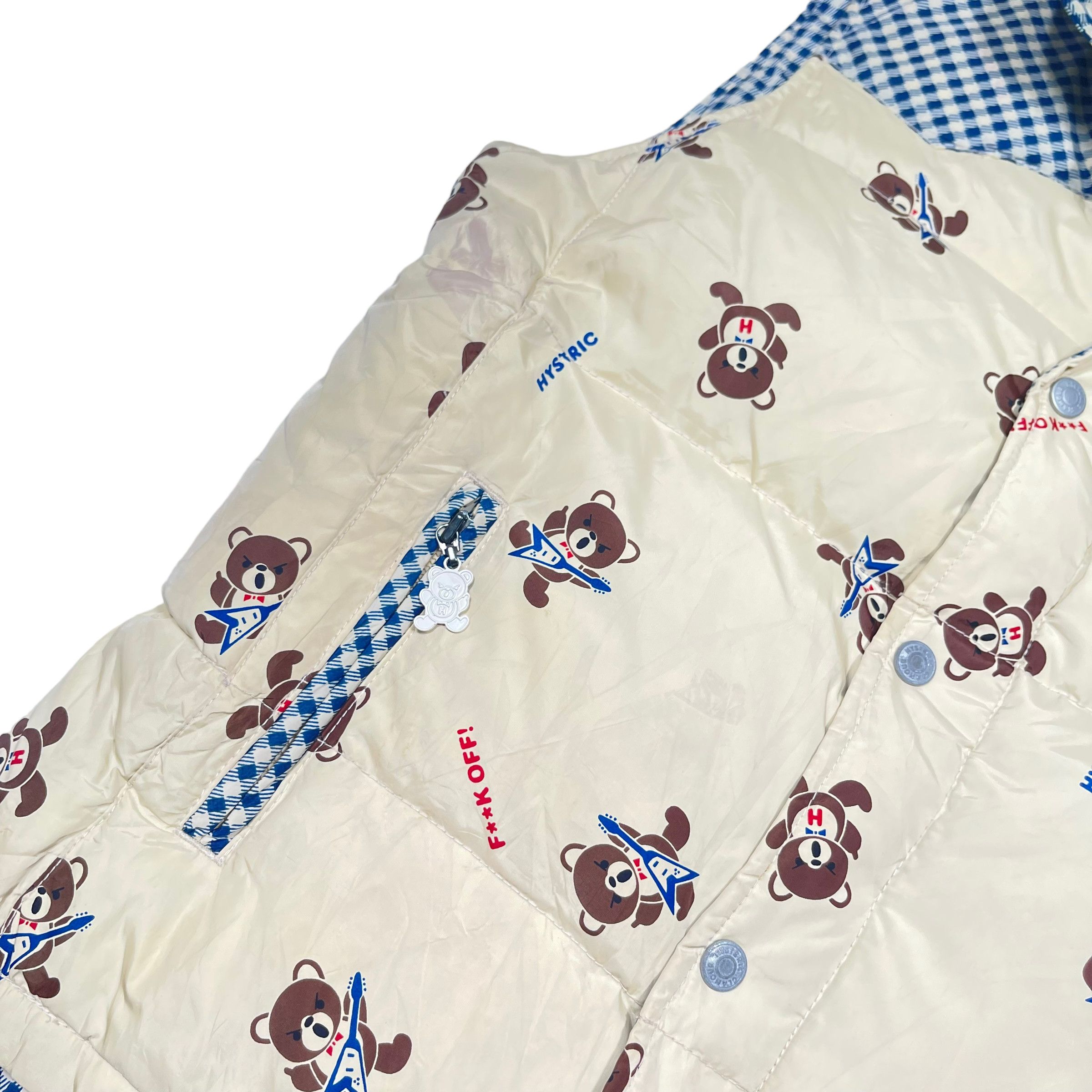 Fuck Art, Make Tees × Hysteric Glamour Hysteric Glamour Fuck Off Teddy Bear Puffer Vest Size US M / EU 48-50 / 2 - 7 Thumbnail