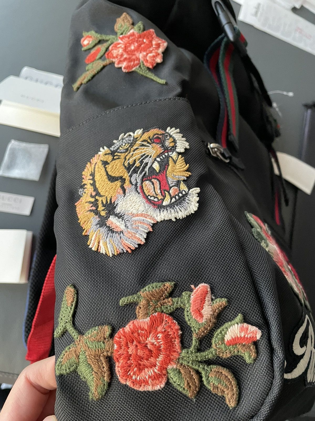 Gucci Rare $3k Brand New Super Runway Embroidery Backpack Bag Size ONE SIZE - 5 Thumbnail