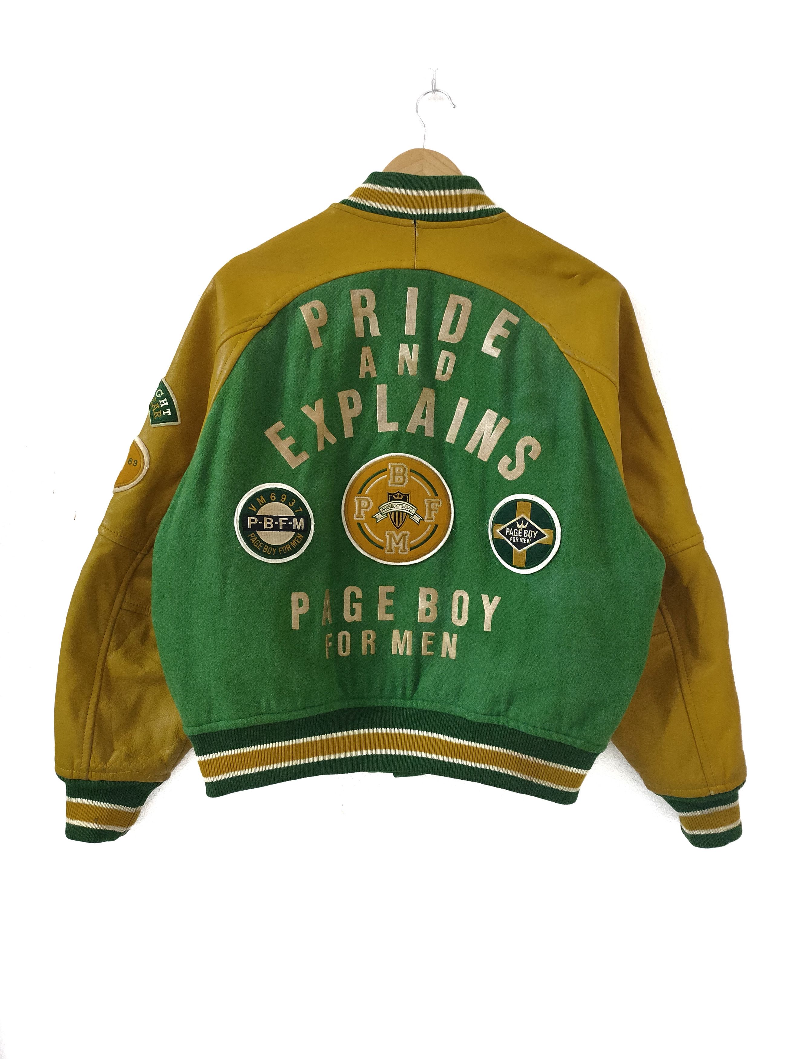 Japanese Brand Vintage 90s Page Boy For Men Wool Leather Varsity Jacket Size US M / EU 48-50 / 2 - 1 Thumbnail