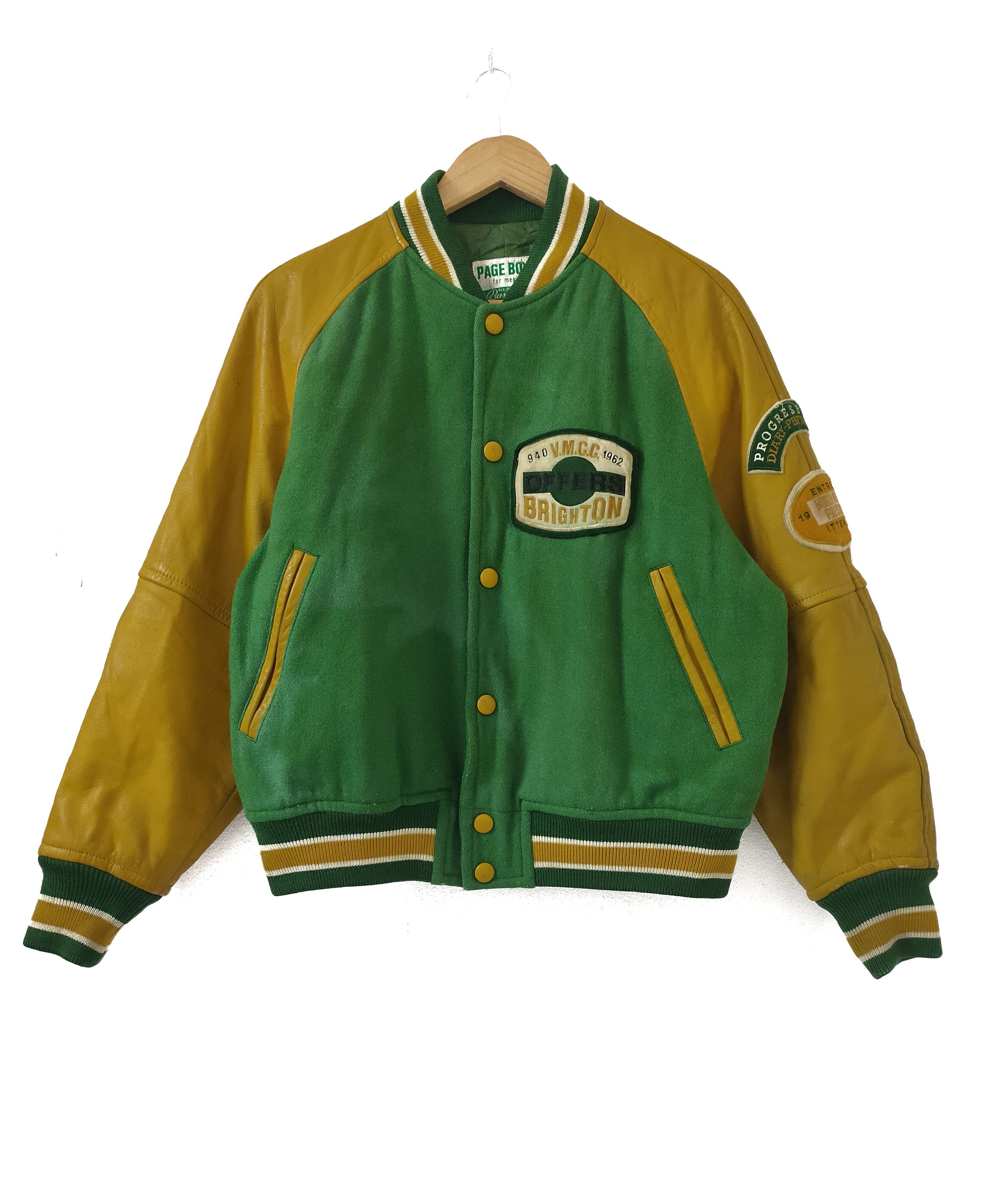 Japanese Brand Vintage 90s Page Boy For Men Wool Leather Varsity Jacket Size US M / EU 48-50 / 2 - 2 Thumbnail