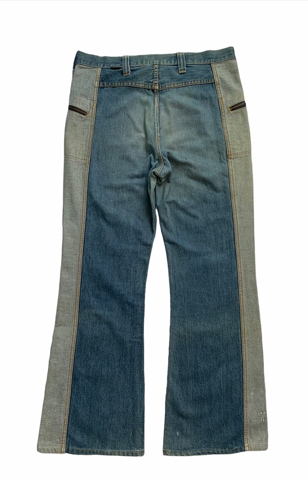 If Six Was Nine × Lee 🔥 70s Jeans Lee Reversible Flare Two Tone Patchwork Pants Size US 33 - 5 Thumbnail