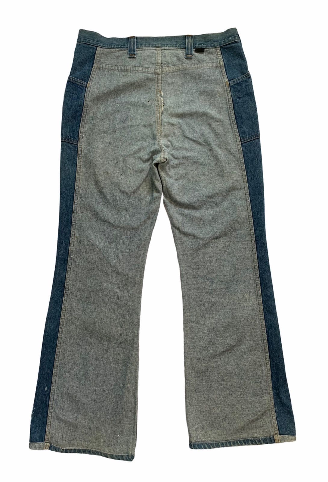 If Six Was Nine × Lee 🔥 70s Jeans Lee Reversible Flare Two Tone Patchwork Pants Size US 33 - 3 Thumbnail