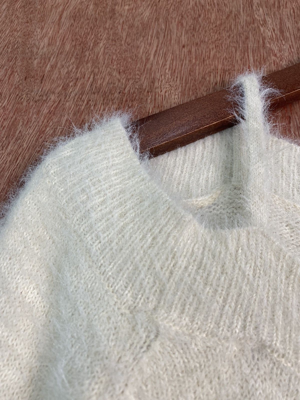 Homespun Knitwear × Japanese Brand DL Discoat Cream Shag Shaggy Fur Mohair Knitwear #B634 Size US M / EU 48-50 / 2 - 5 Thumbnail