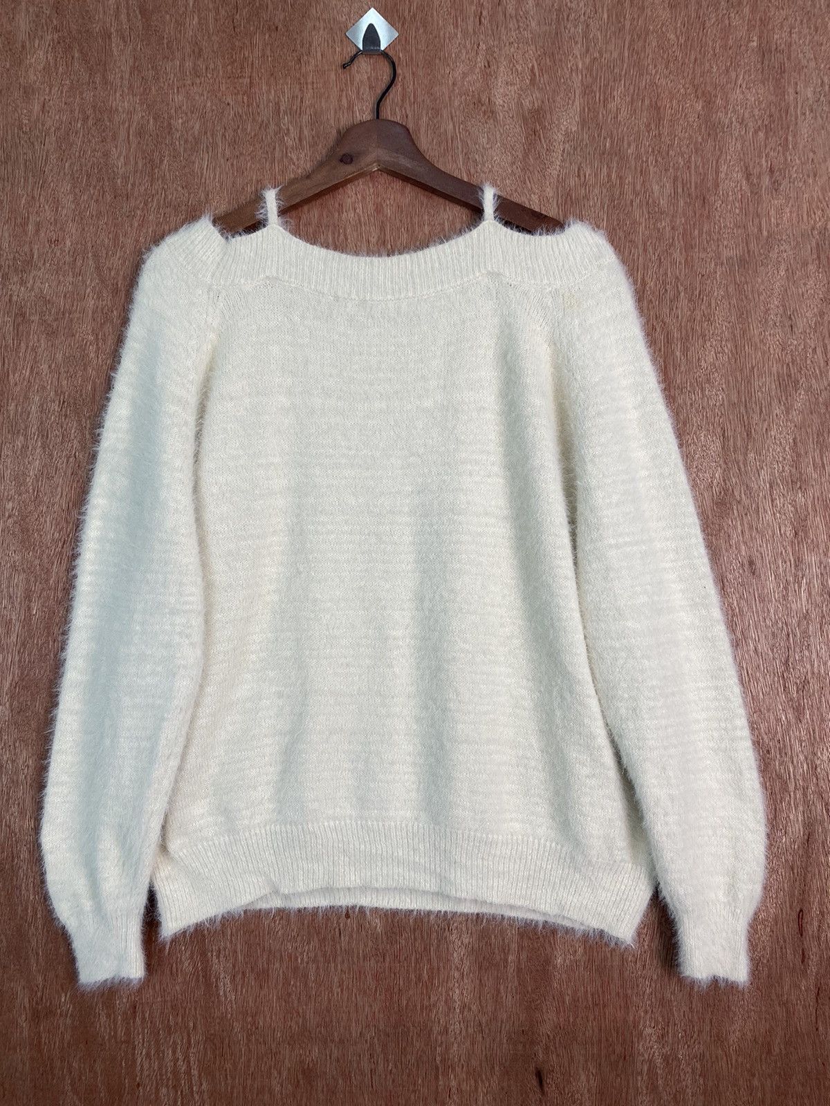 Homespun Knitwear × Japanese Brand DL Discoat Cream Shag Shaggy Fur Mohair Knitwear #B634 Size US M / EU 48-50 / 2 - 6 Thumbnail