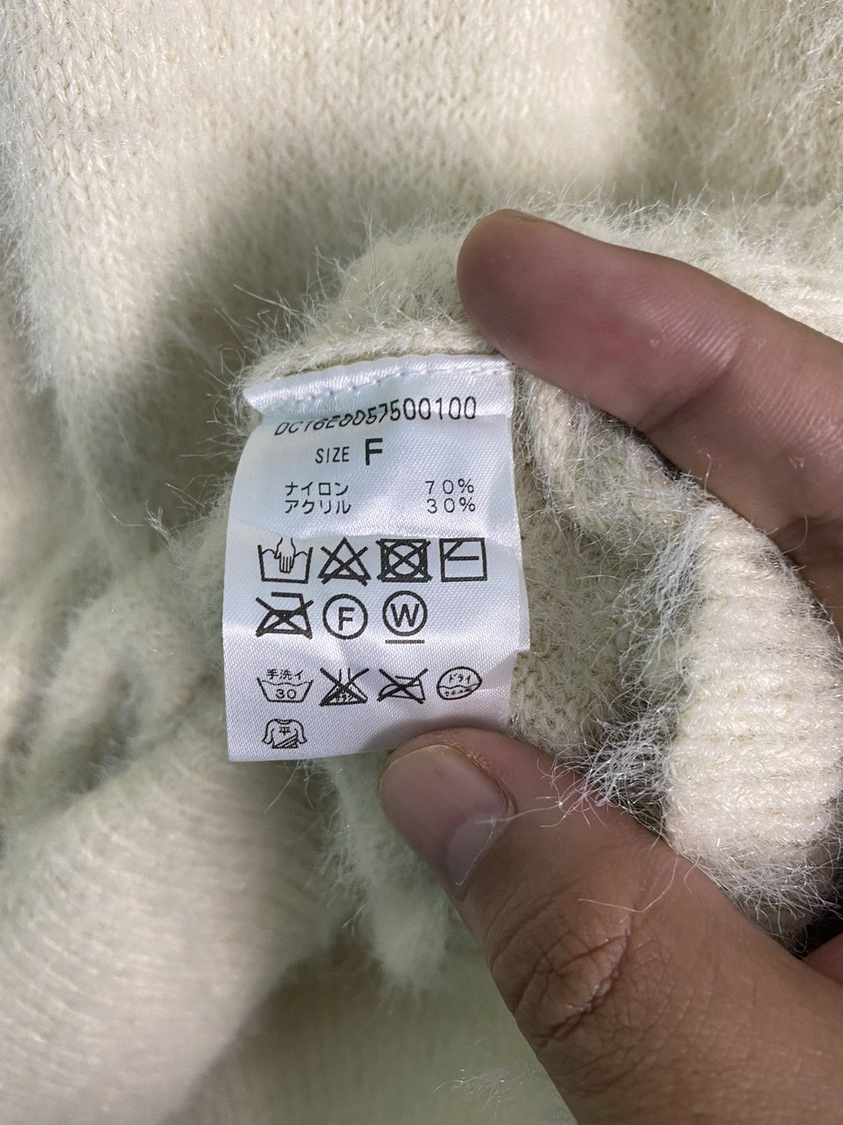 Homespun Knitwear × Japanese Brand DL Discoat Cream Shag Shaggy Fur Mohair Knitwear #B634 Size US M / EU 48-50 / 2 - 8 Thumbnail