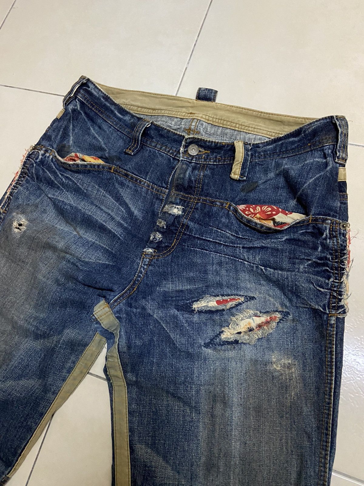 Japanese Brand PPFM Double Waist Jeans Size US 33 - 11 Thumbnail
