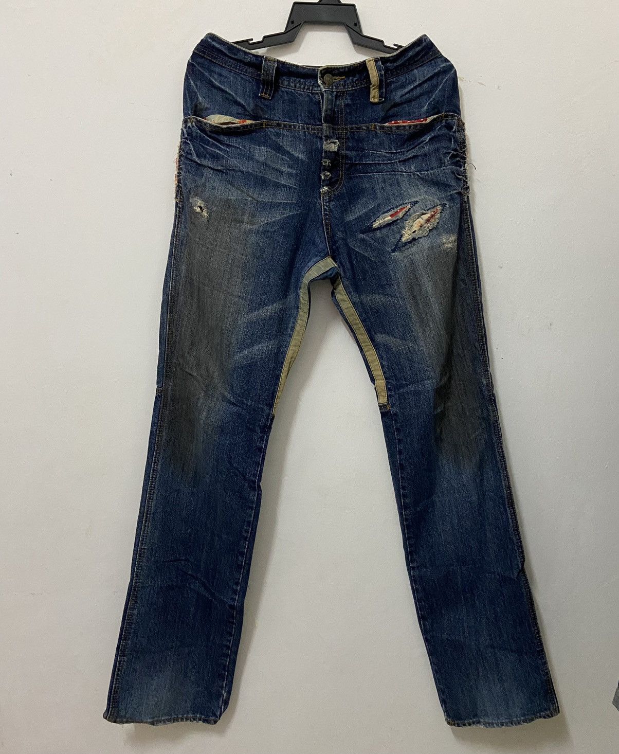 Japanese Brand PPFM Double Waist Jeans Size US 33 - 2 Thumbnail