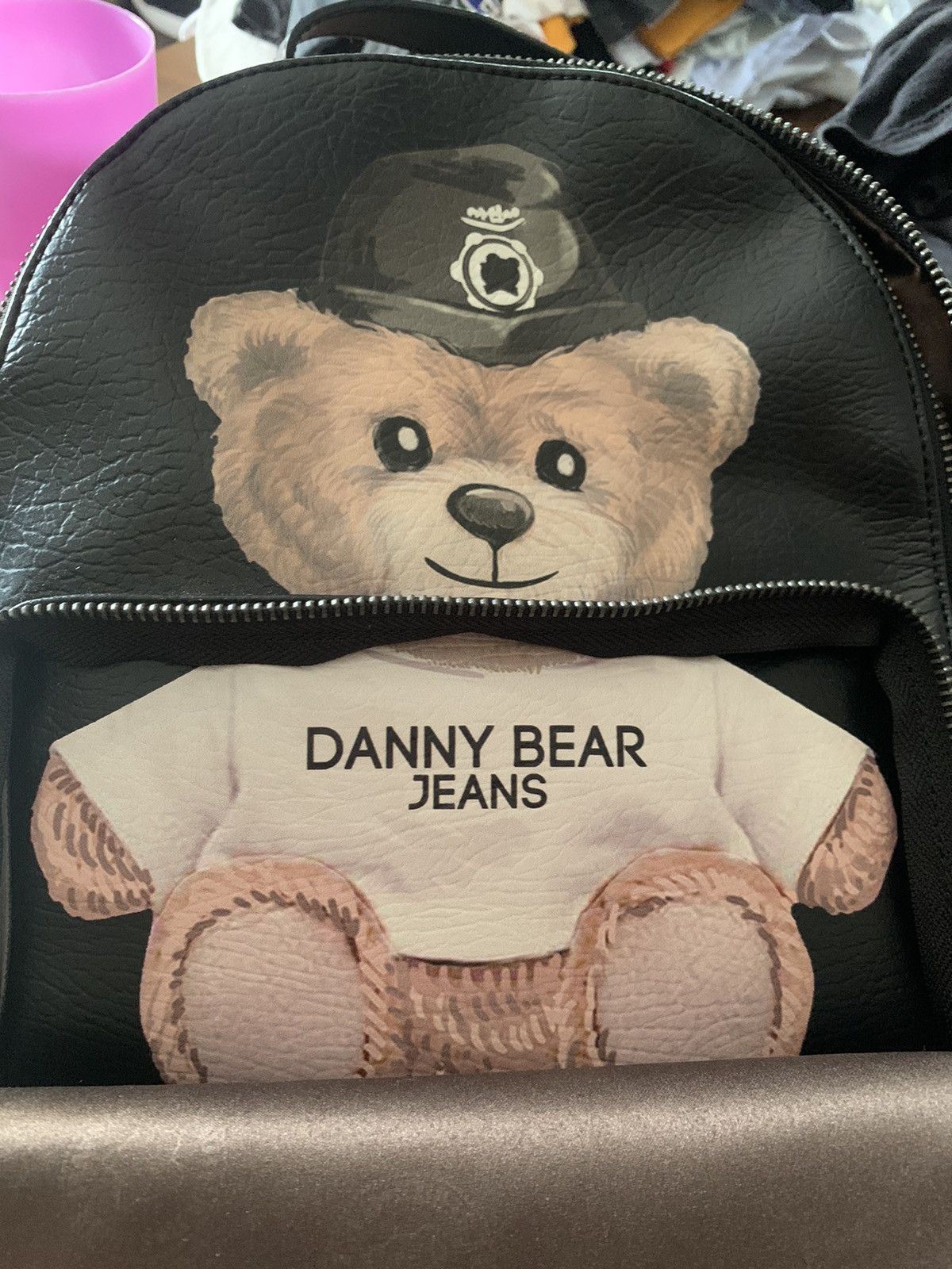 Streetwear Danny Bear Jeans Leather Backpack | Grailed