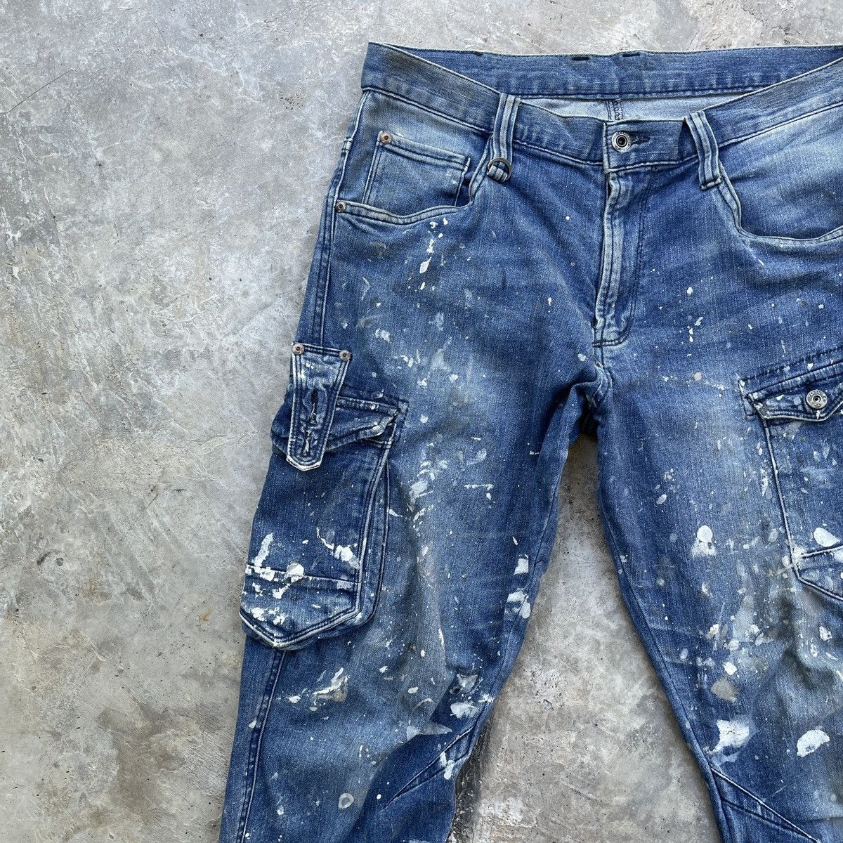 Japanese Brand Vintage I’Z Frontier Splash Paint 7 Pocket Jeans Denim Pants Size US 33 - 3 Thumbnail
