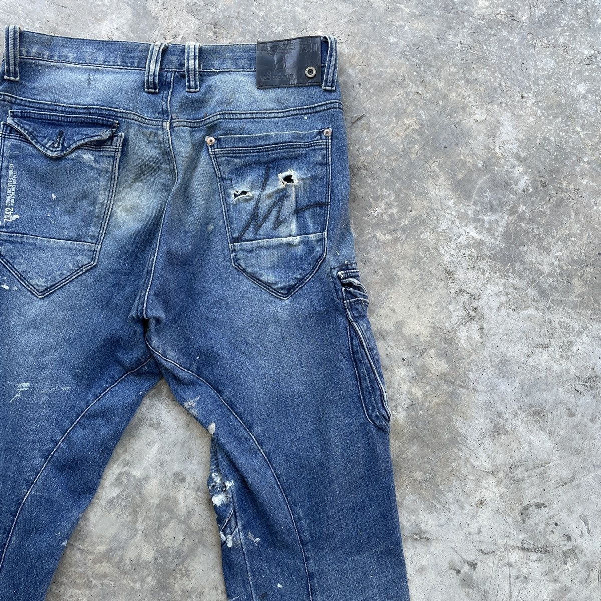 Japanese Brand Vintage I’Z Frontier Splash Paint 7 Pocket Jeans Denim Pants Size US 33 - 10 Thumbnail