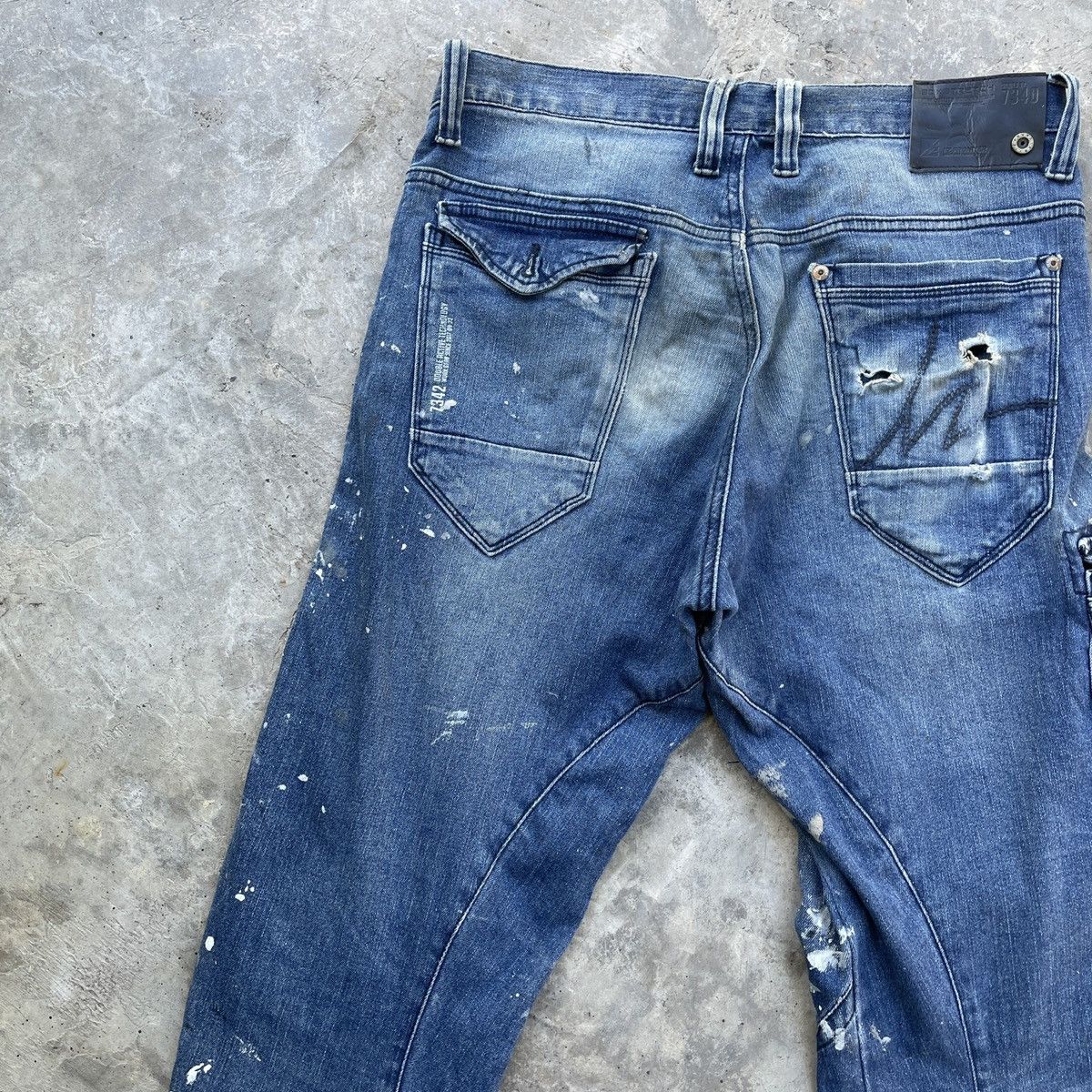 Japanese Brand Vintage I’Z Frontier Splash Paint 7 Pocket Jeans Denim Pants Size US 33 - 11 Thumbnail