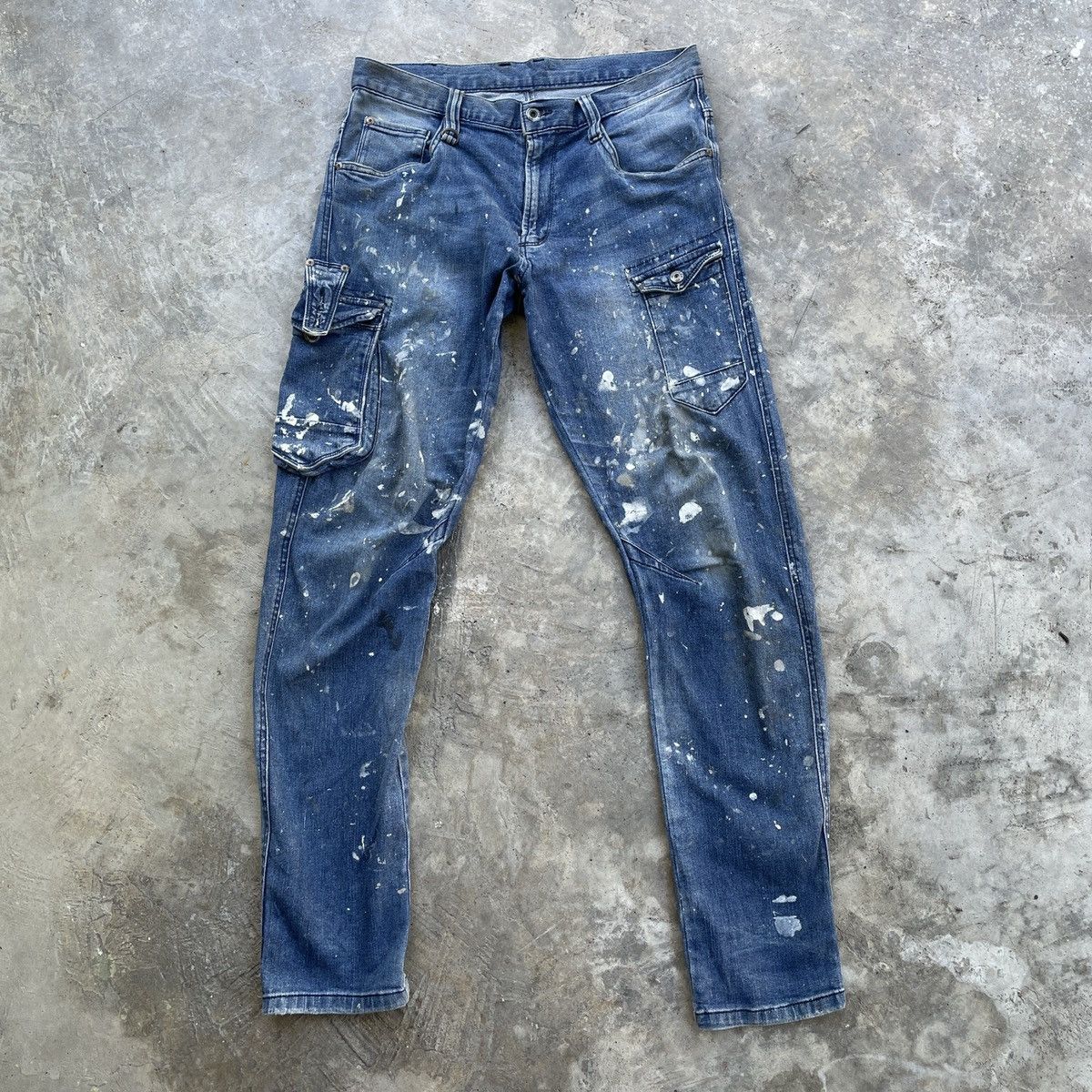 Japanese Brand Vintage I’Z Frontier Splash Paint 7 Pocket Jeans Denim Pants Size US 33 - 1 Thumbnail
