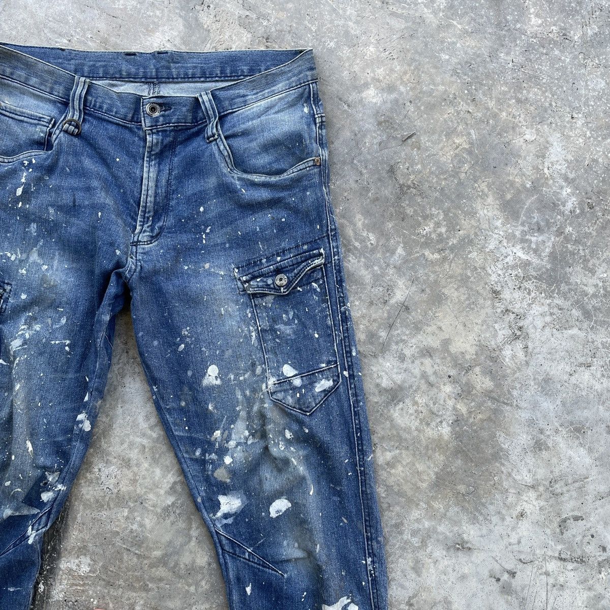 Japanese Brand Vintage I’Z Frontier Splash Paint 7 Pocket Jeans Denim Pants Size US 33 - 2 Thumbnail