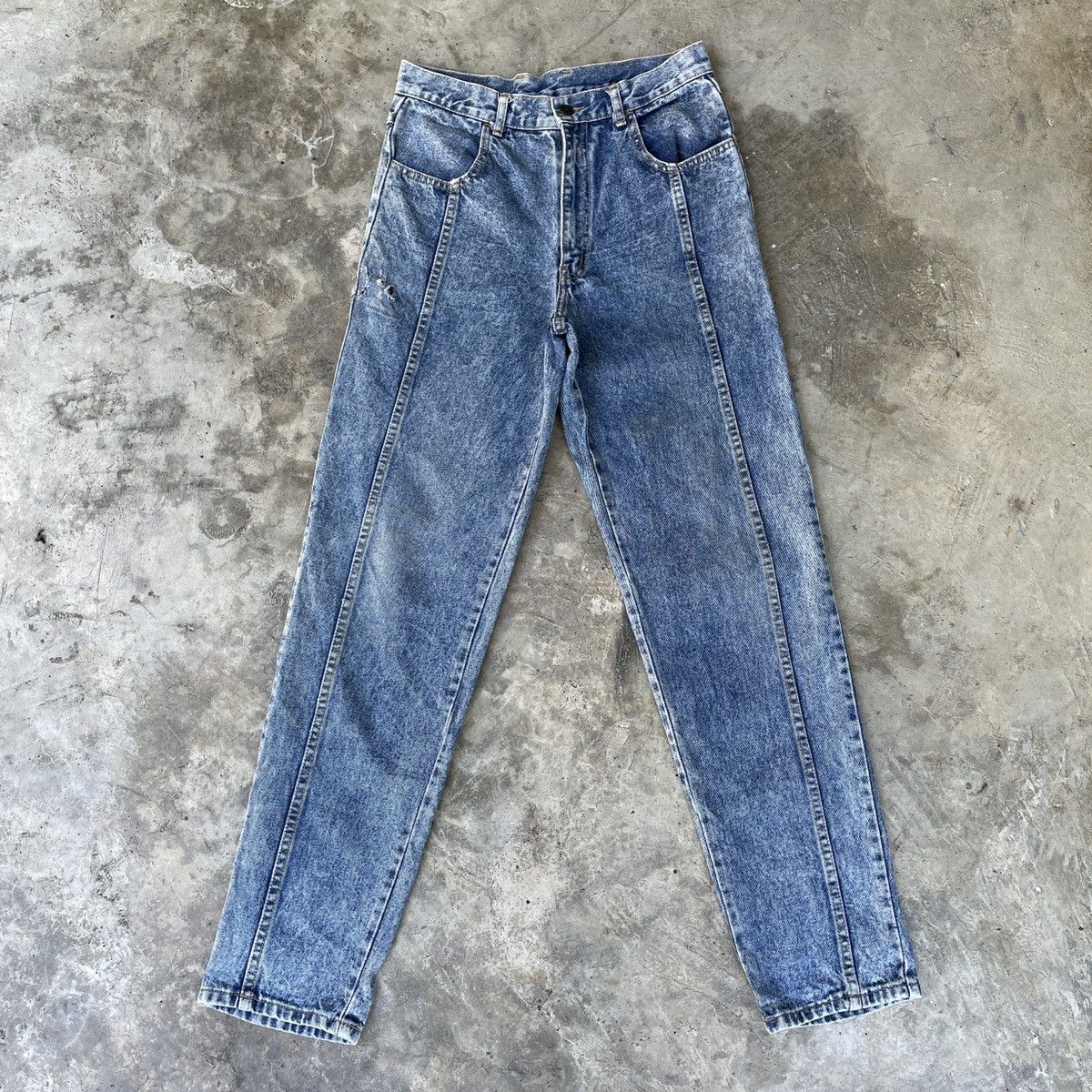 image of Vintage Designs Faded Jeans Denim Pants 28X31 in Blue, Men's