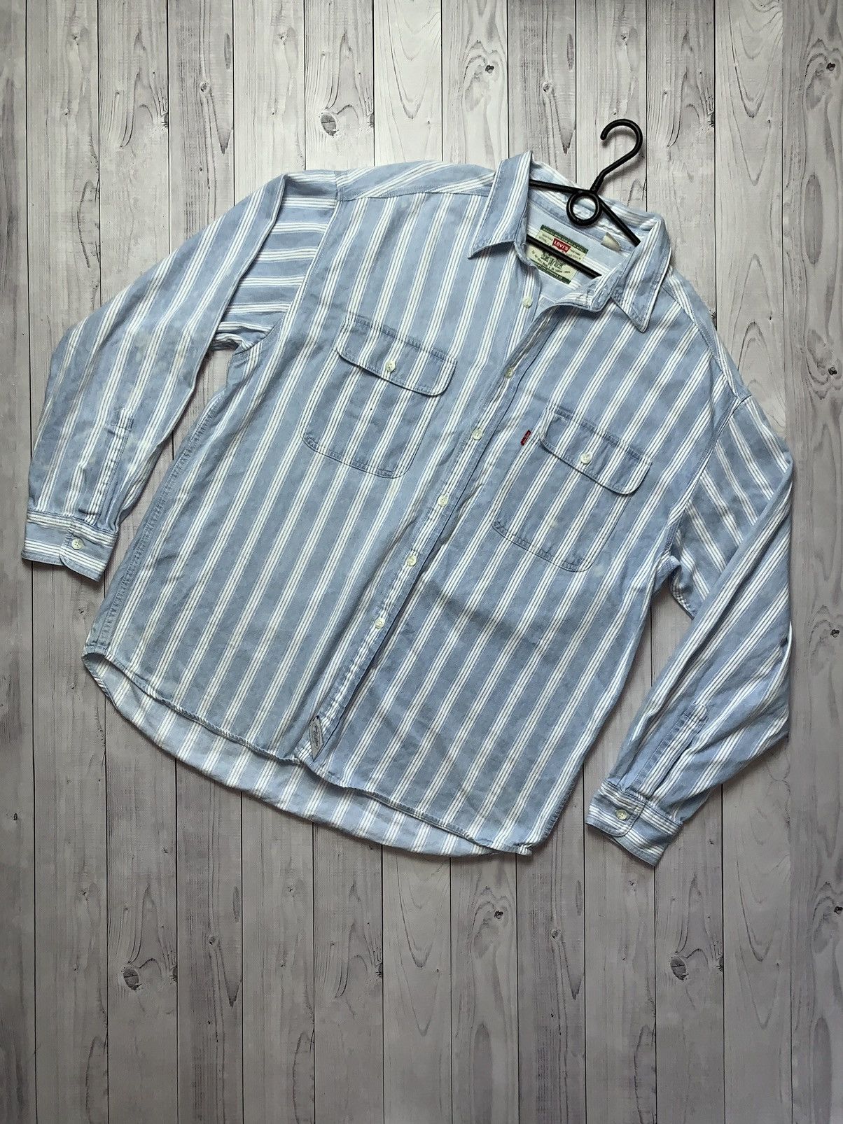 Levi's × Levi's Vintage Clothing × Vintage Vintage Levis shirt striped blue size XL Size US XL / EU 56 / 4 - 1 Thumbnail