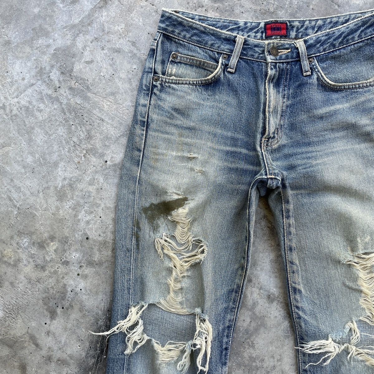 Edwin THRASHED💥 Vintage Japanese Distressed Jeans Denim Pants Size US 29 - 3 Thumbnail