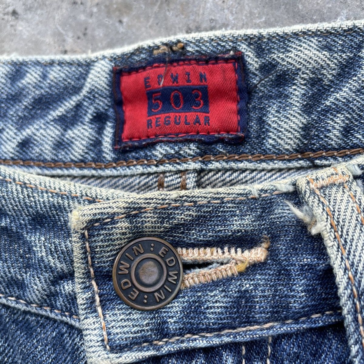 Edwin THRASHED💥 Vintage Japanese Distressed Jeans Denim Pants Size US 29 - 6 Thumbnail