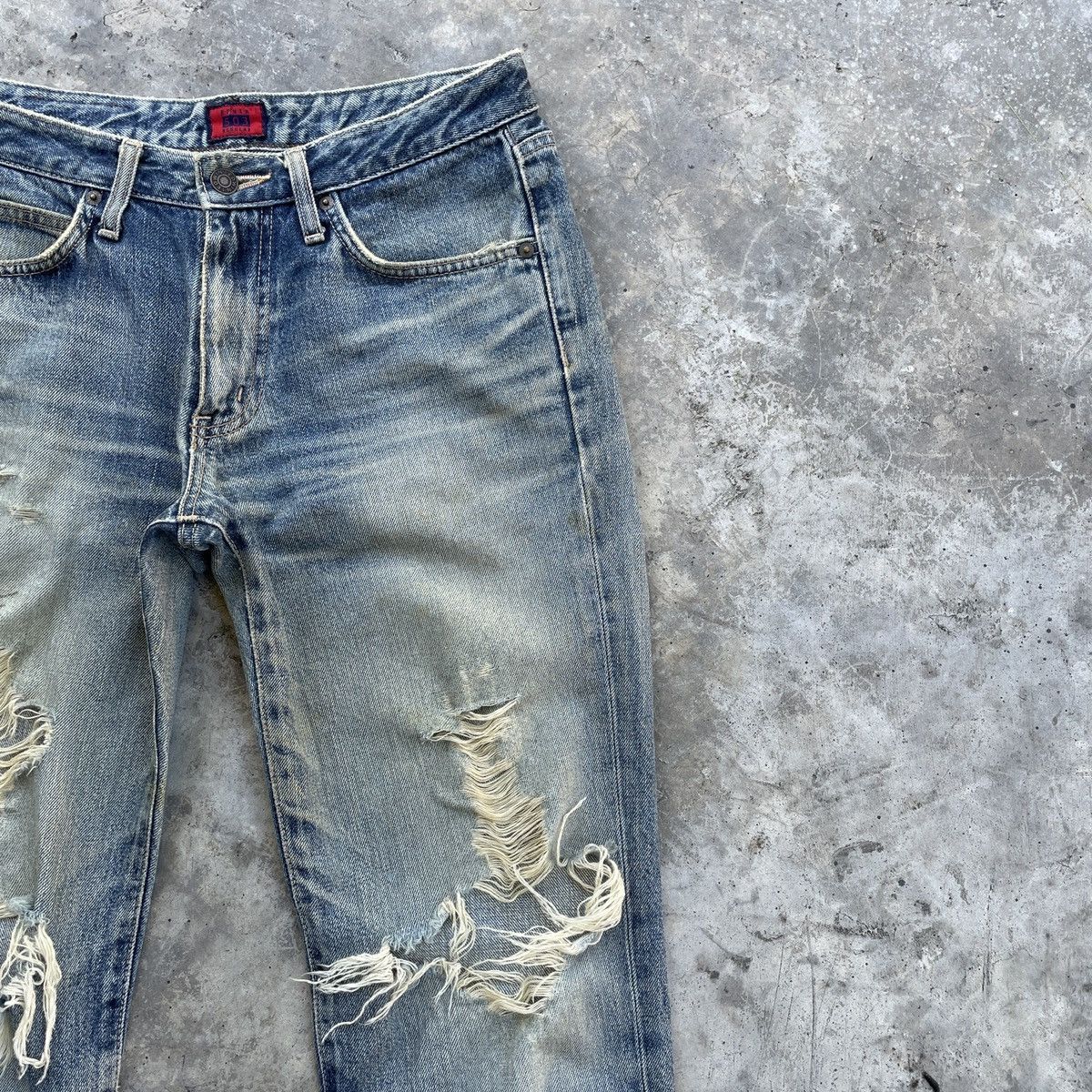 Edwin THRASHED💥 Vintage Japanese Distressed Jeans Denim Pants Size US 29 - 2 Thumbnail