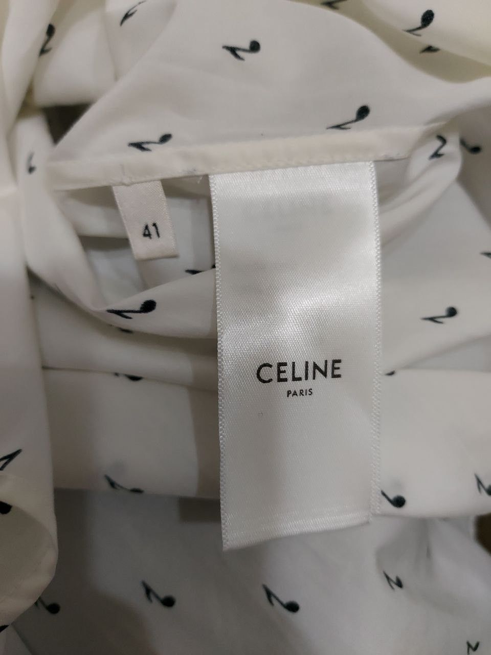 Celine × Hedi Slimane *New* SS19 Music Note Shirt Size US M / EU 48-50 / 2 - 3 Thumbnail